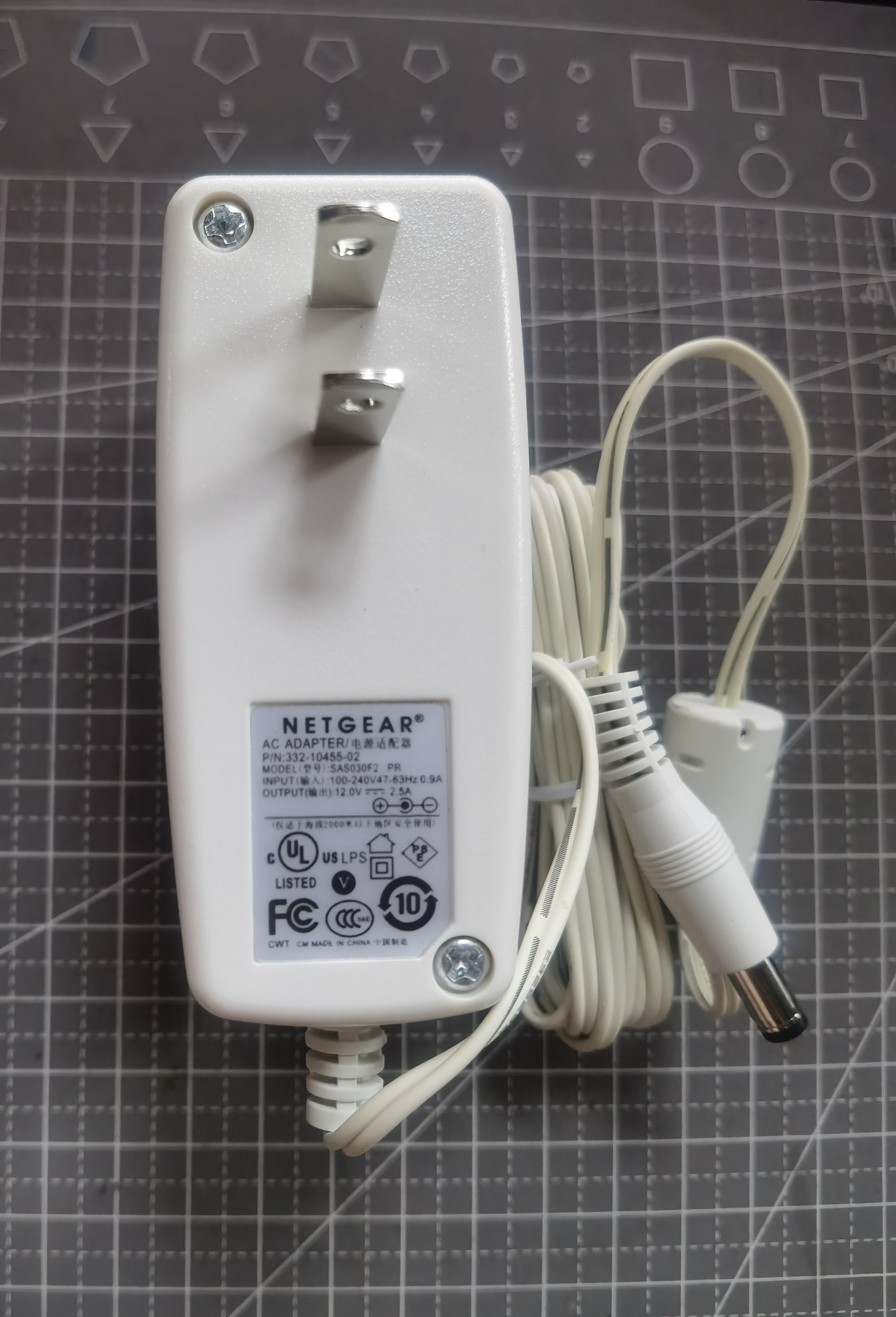 *Brand NEW*5.5*2.1mm NETGEAR 12V 2.5A AC ADAPTER SAS030F2 PR 332-10455-02 Power Supply